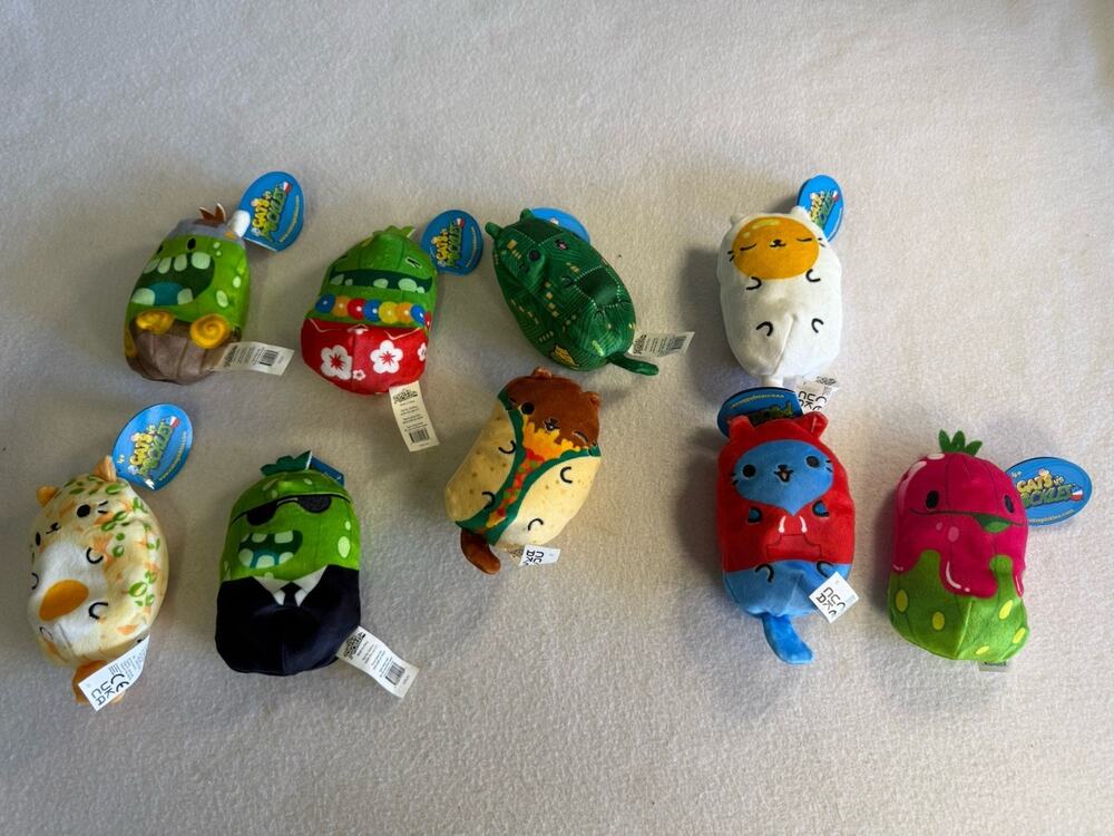 New Cats Vs Pickles Bean Bag Plush 4" ROCKY - LICKLE - BUBBLES - 9 Lot